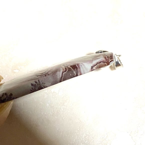 Natural Polychrome Jasper Pendant, Genuine Green Brown Gemstone - Picture 3 of 9